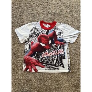 Vintage Y2K Spider-Man 2 Shirt Youth Boys 10-12 Short Sleeve Spidey Double Sided
